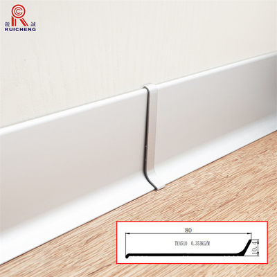 Living Room Extrusion Aluminum Wall Skirting Board Profiles Various Colors